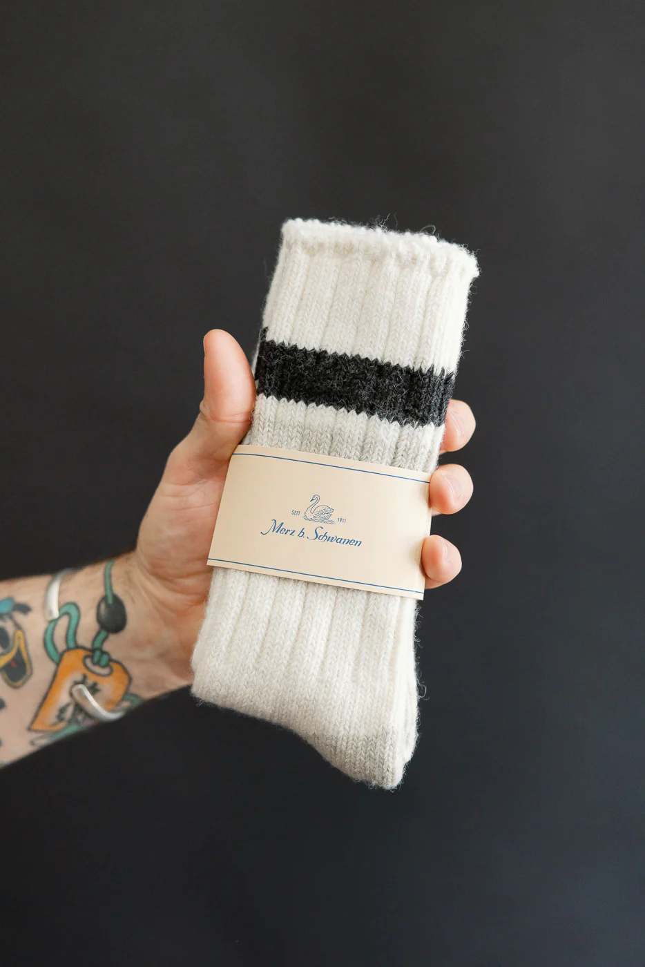 RW04.0298 - Recycled Wool Socks - Nature, Charcoal - Image 2