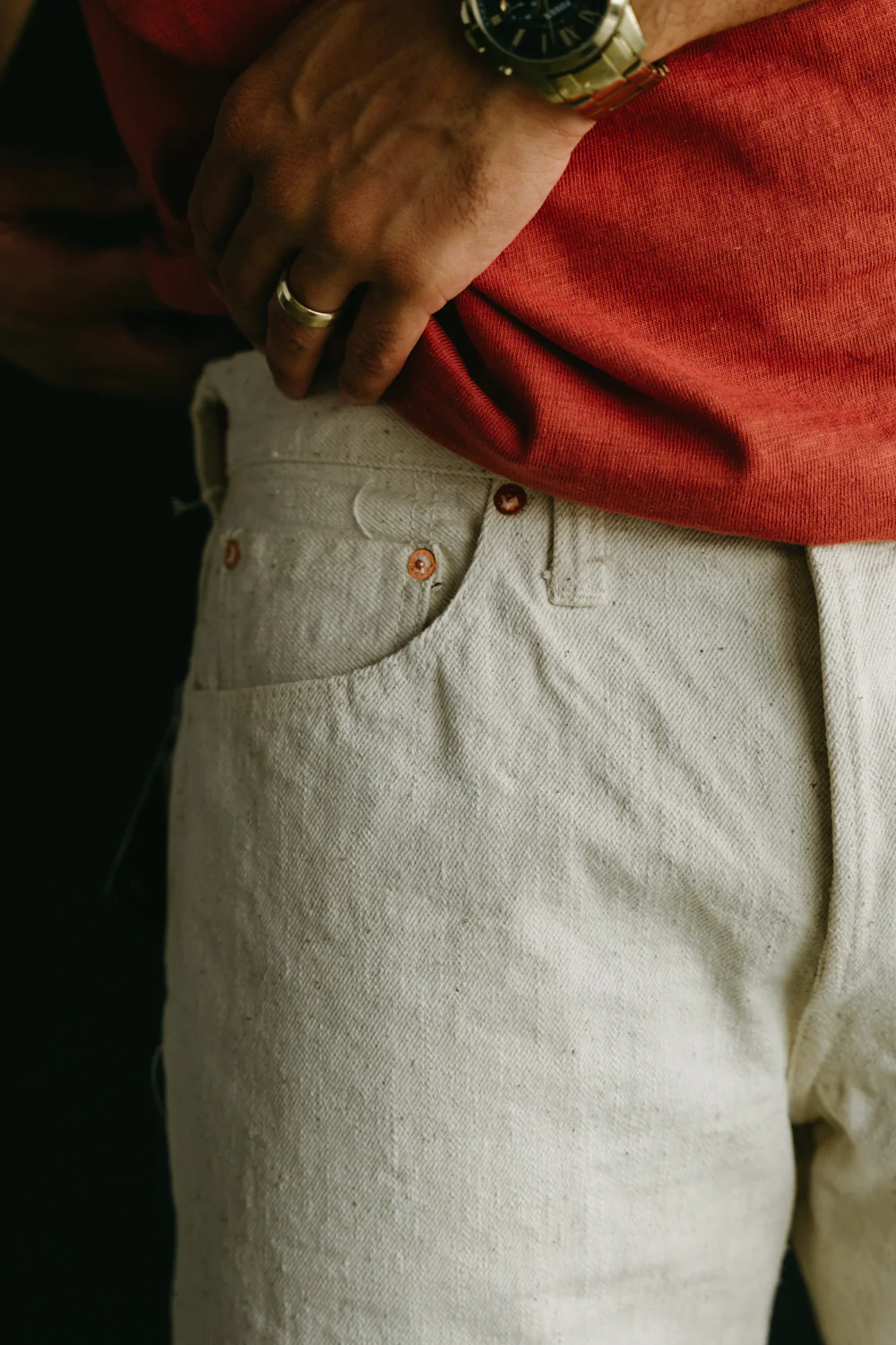 S710SC-KI - 18oz Ecru Selvedge Jeans - Slim Tapered - Image 17
