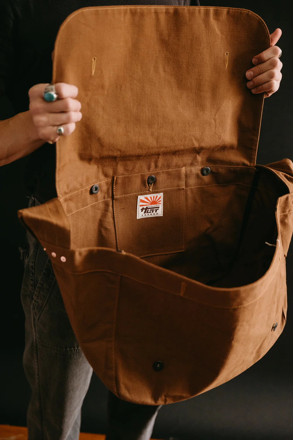 SCDB22-DC - Duck Canvas Messenger Bag - Brown - Image 13