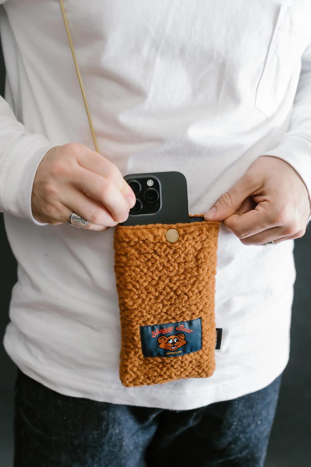 Shaggy Bear Pouch - Cognac - Image 10