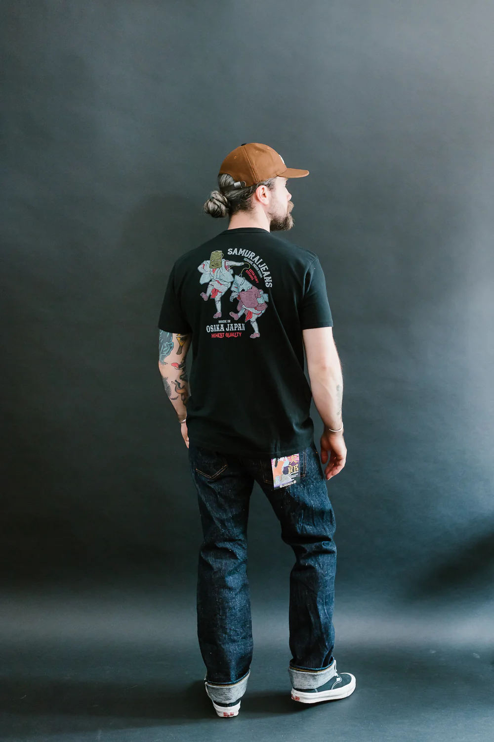 SJST24-105 - "Aged Cotton" Inlay Printed Tee  - Black - Image 10
