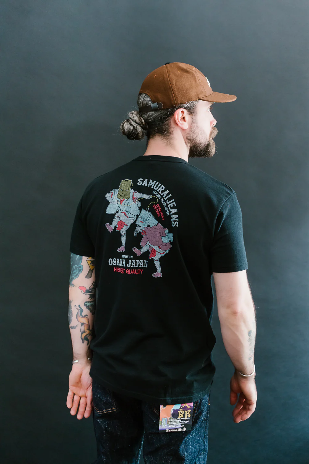 SJST24-105 - "Aged Cotton" Inlay Printed Tee  - Black - Image 14