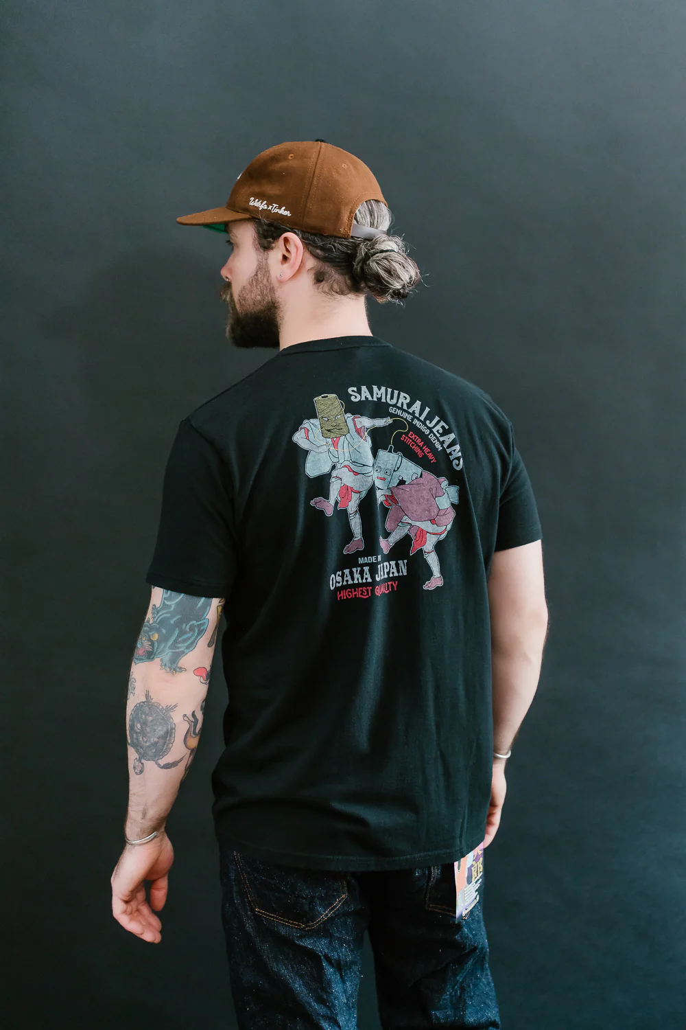 SJST24-105 - "Aged Cotton" Inlay Printed Tee  - Black - Image 15