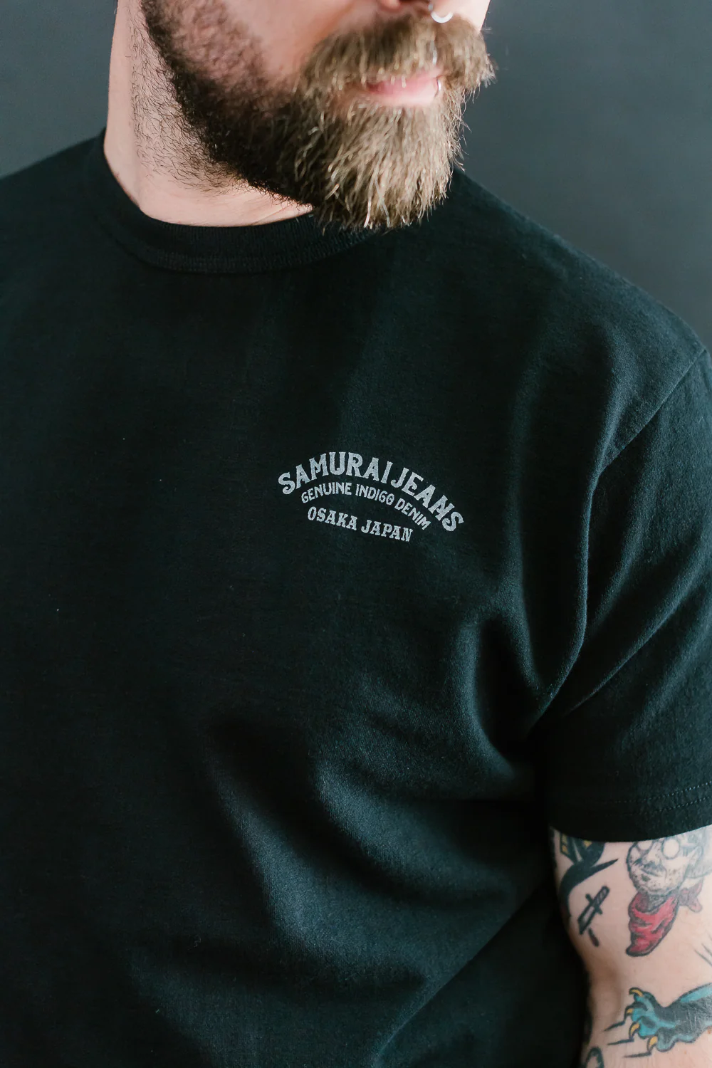 SJST24-105 - "Aged Cotton" Inlay Printed Tee  - Black - Image 18