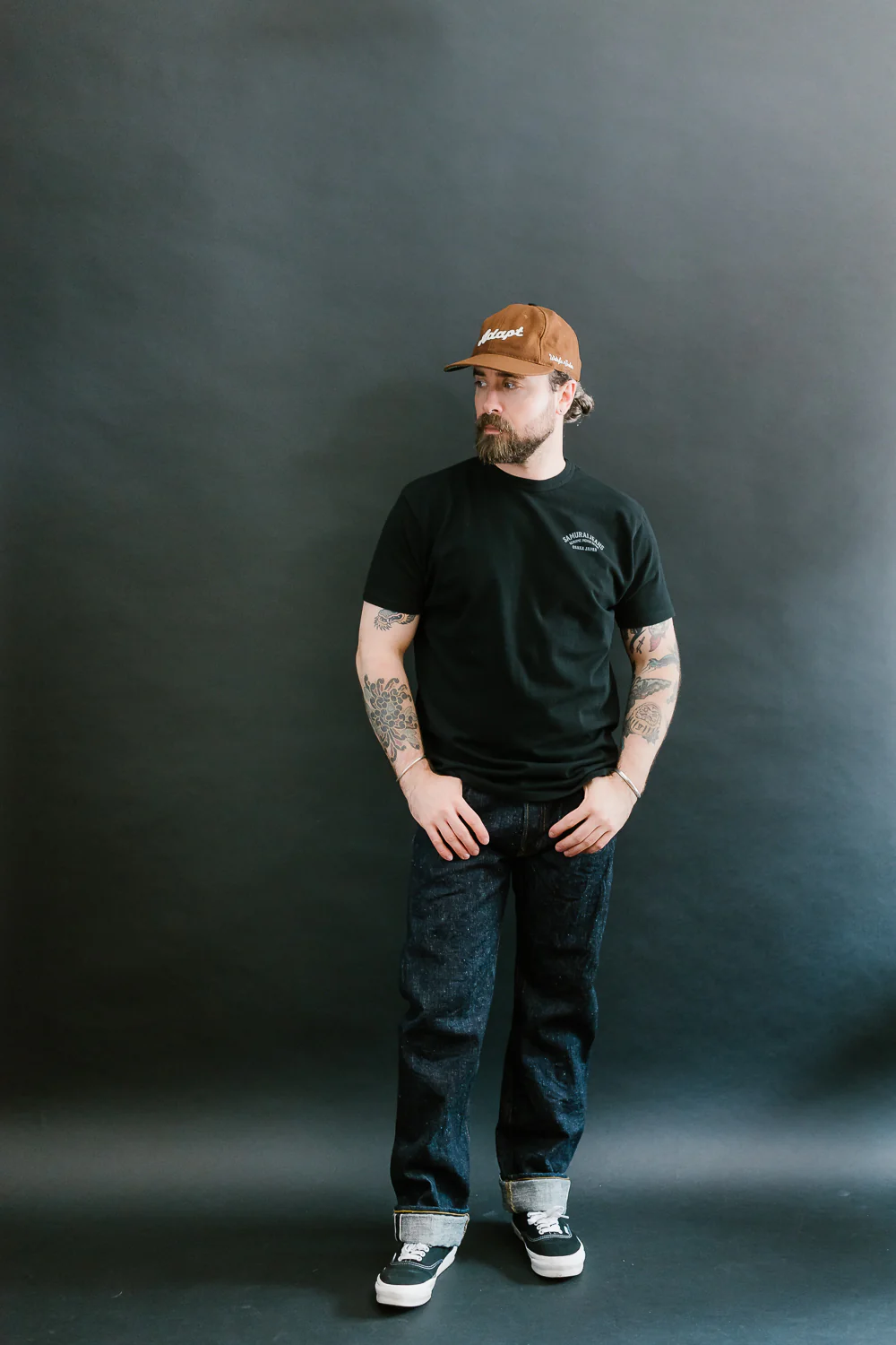 SJST24-105 - "Aged Cotton" Inlay Printed Tee  - Black - Image 8