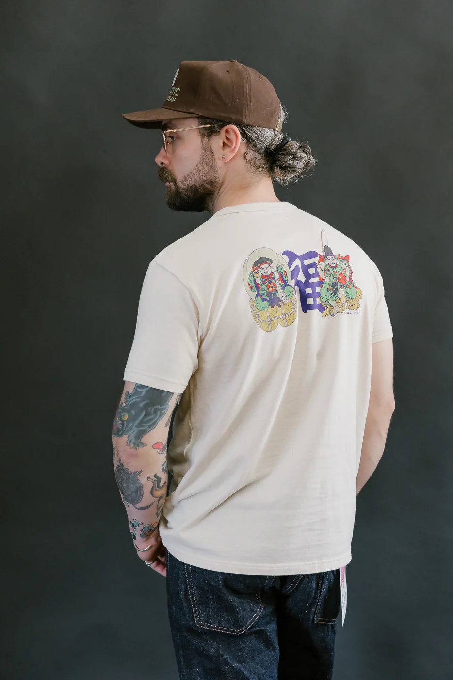 SJST25-105 - "Daikoku-Ebisu" Inlay Loopwheel T-Shirt - Ivory - Image 12