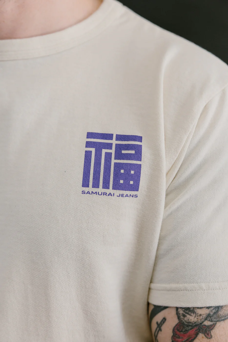 SJST25-105 - "Daikoku-Ebisu" Inlay Loopwheel T-Shirt - Ivory - Image 16