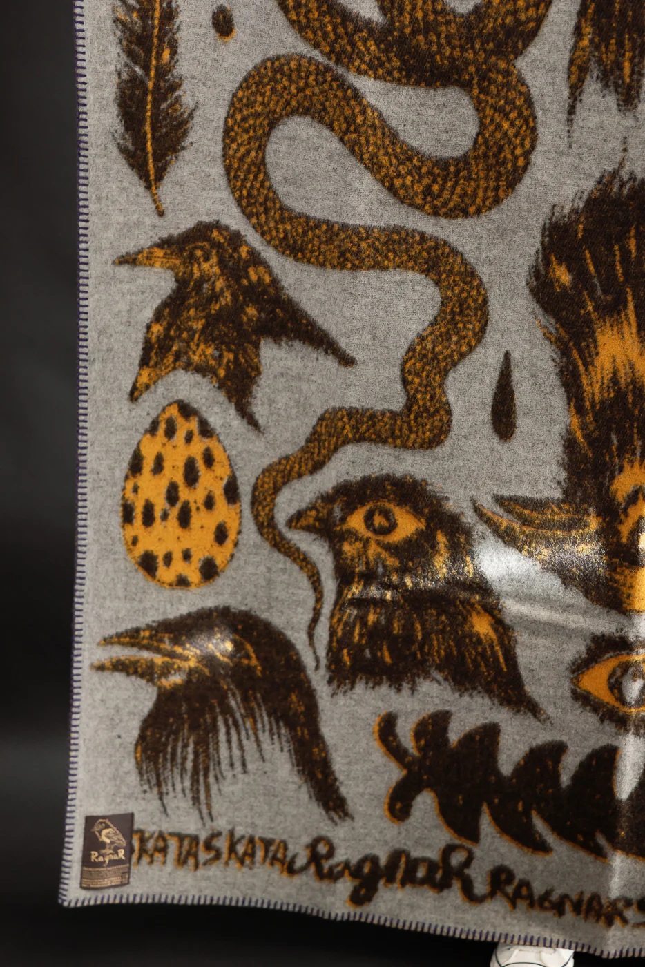 Skata Blanket Ragnar Persson Collab - Grey, Brown, Yellow - Image 9