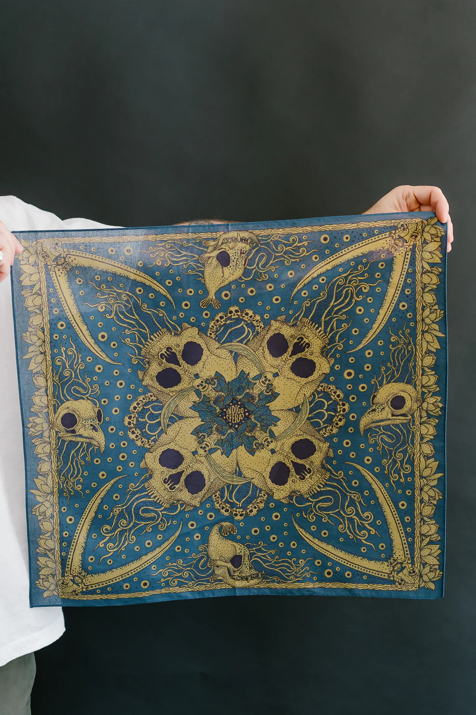 Skull Bandana - Blue, Yellow - Image 3