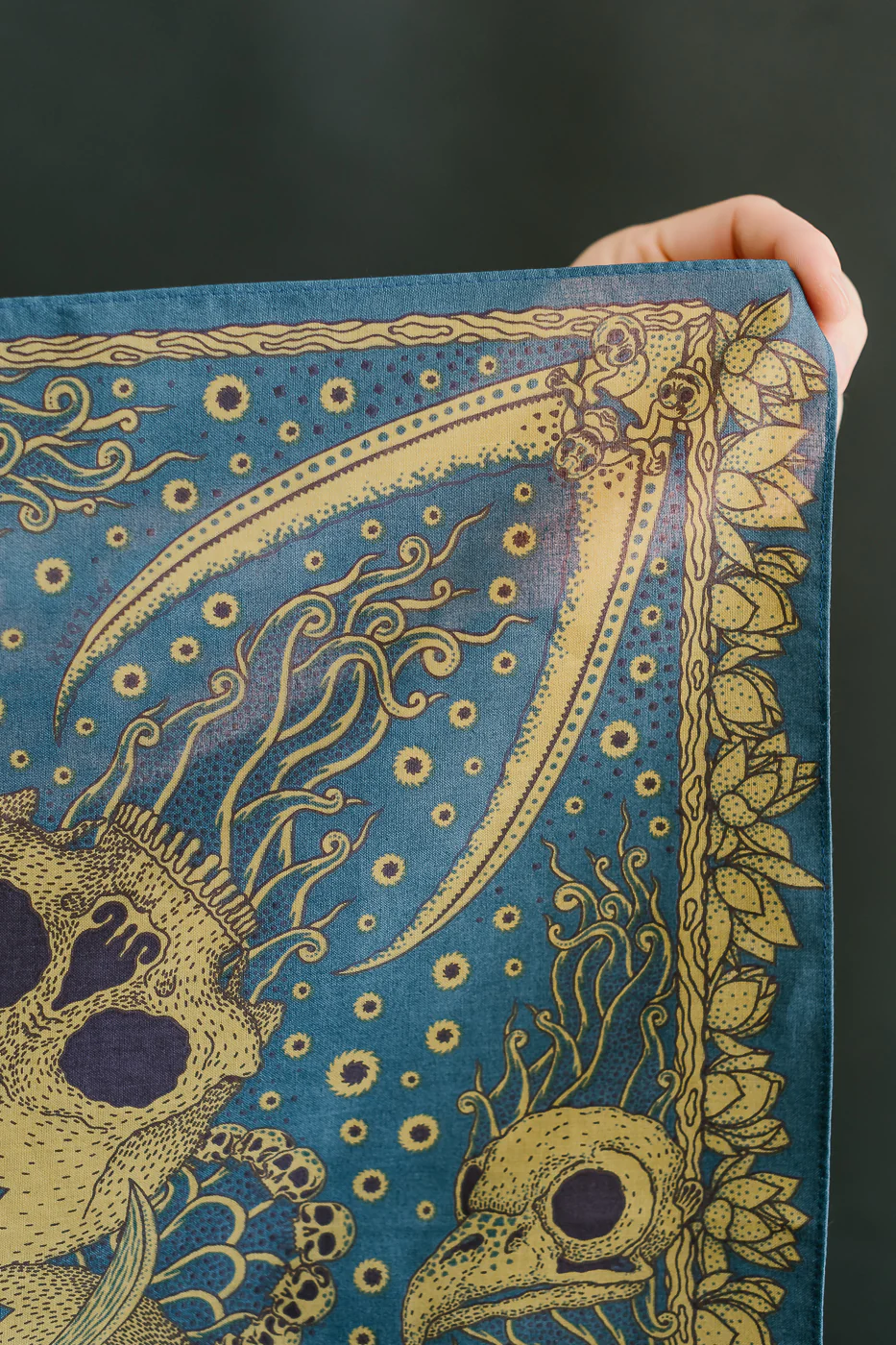 Skull Bandana - Blue, Yellow - Image 5