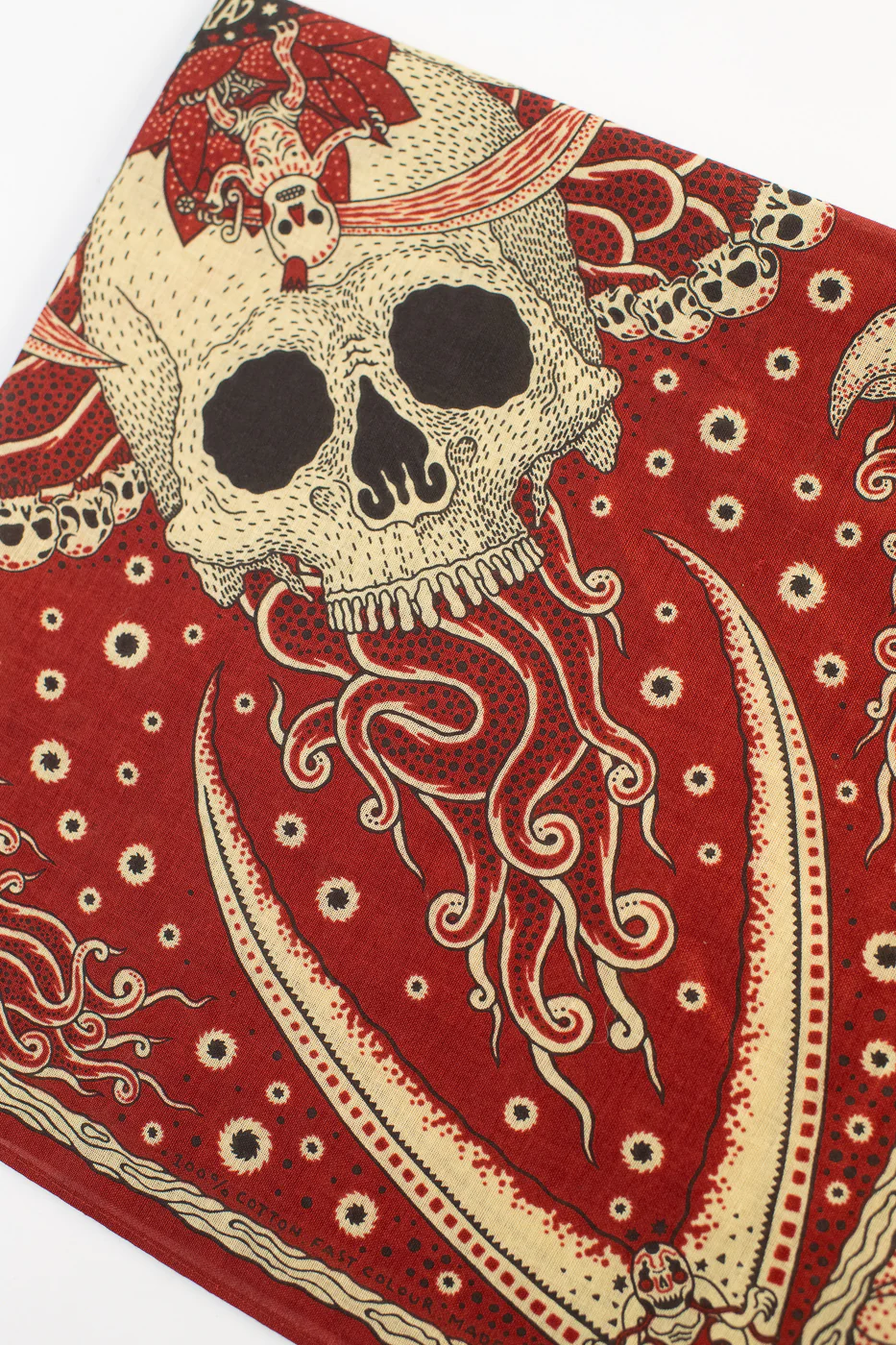 Skull Bandana - Red, White, Yellow - Image 3