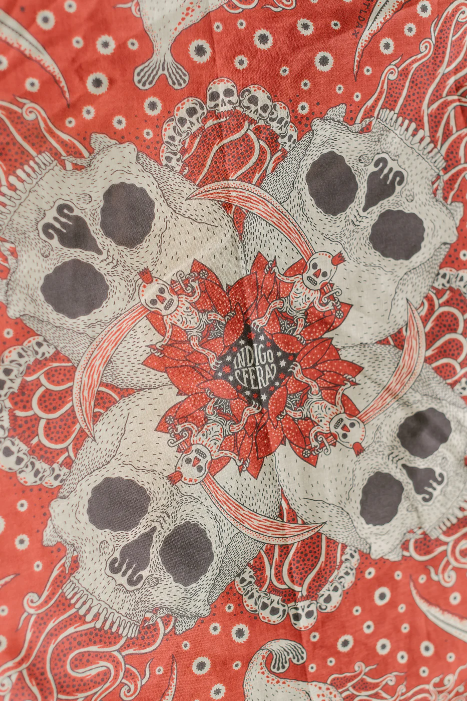 Skull Bandana - Red, White, Yellow - Image 8