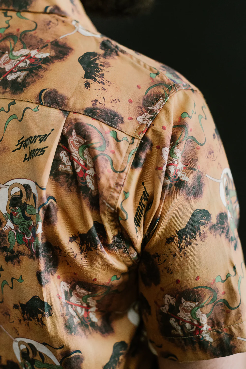 SSA23-FR - "Fujin Raijin" Aloha Shirt - Beige - Image 17