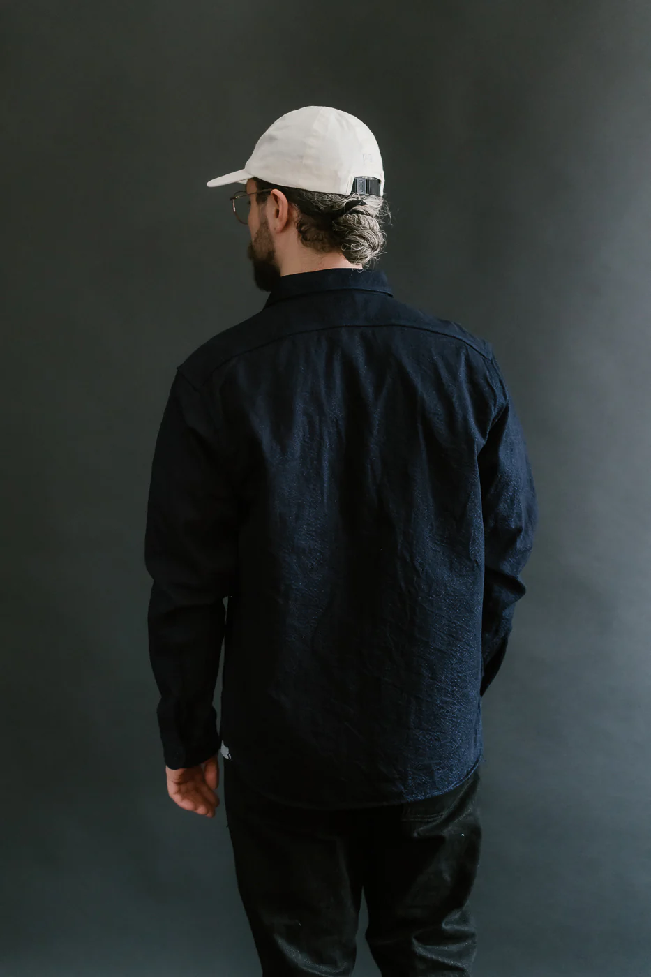 SSN25-01W - Snake Jacquard Work Shirt - Indigo - Image 14