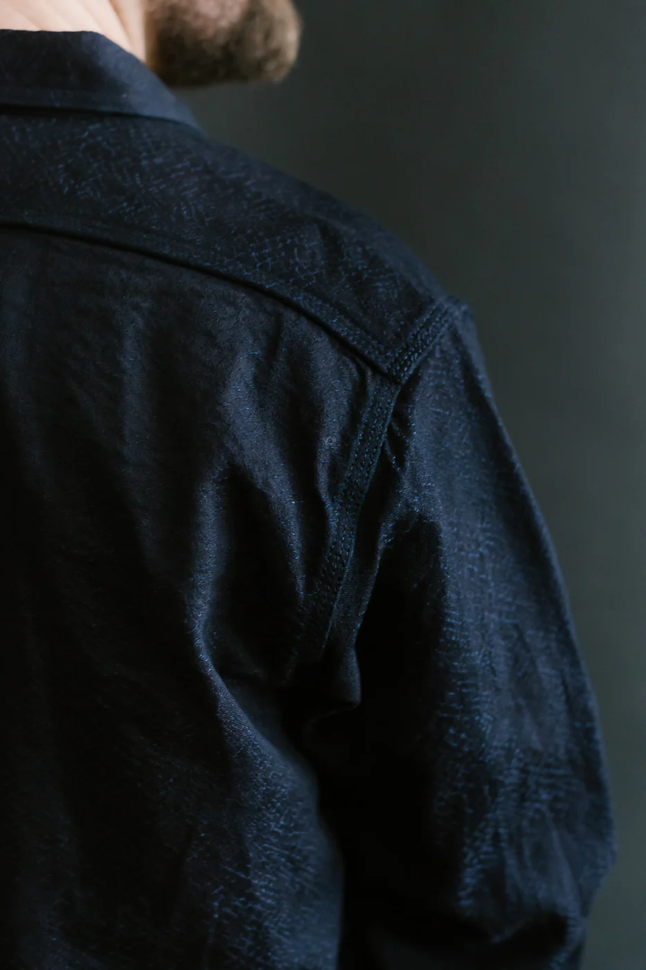 SSN25-01W - Snake Jacquard Work Shirt - Indigo - Image 24