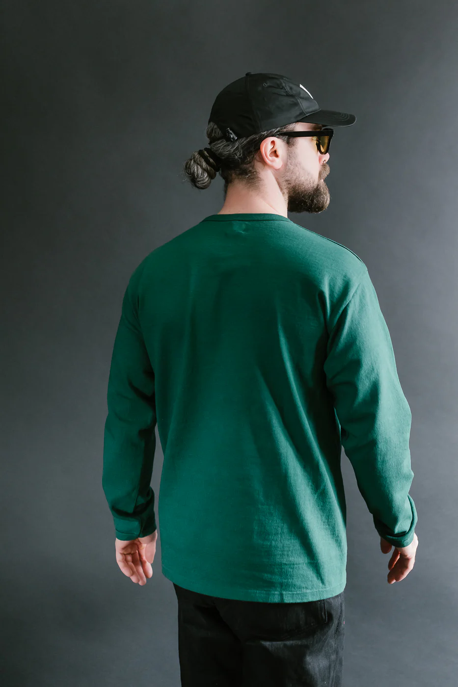 "Stand Wheel" Heavyweight Long Sleeve Tee - Green - Image 11