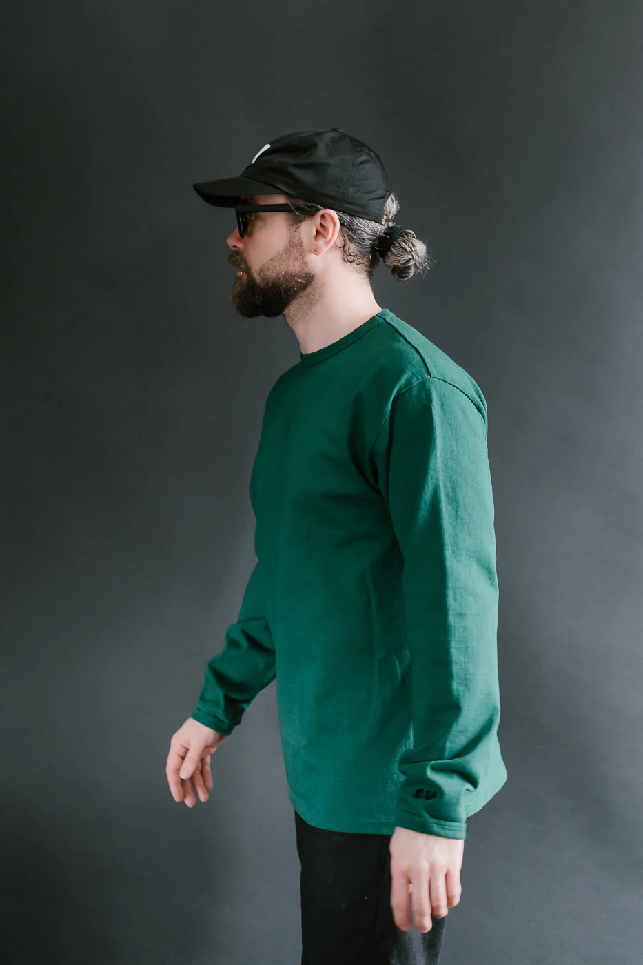 "Stand Wheel" Heavyweight Long Sleeve Tee - Green - Image 13