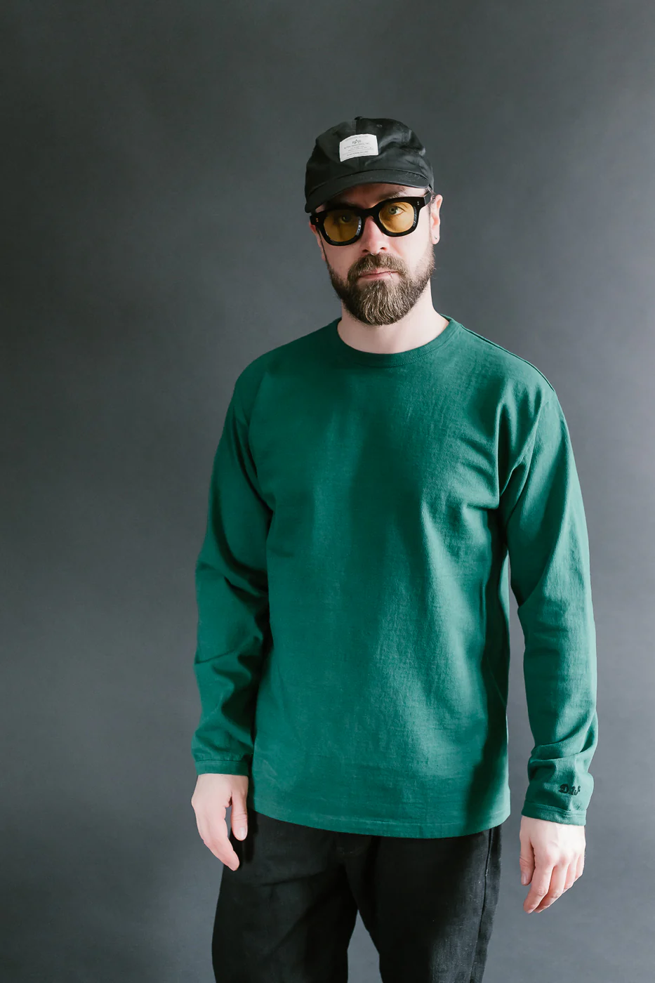 "Stand Wheel" Heavyweight Long Sleeve Tee - Green - Image 14