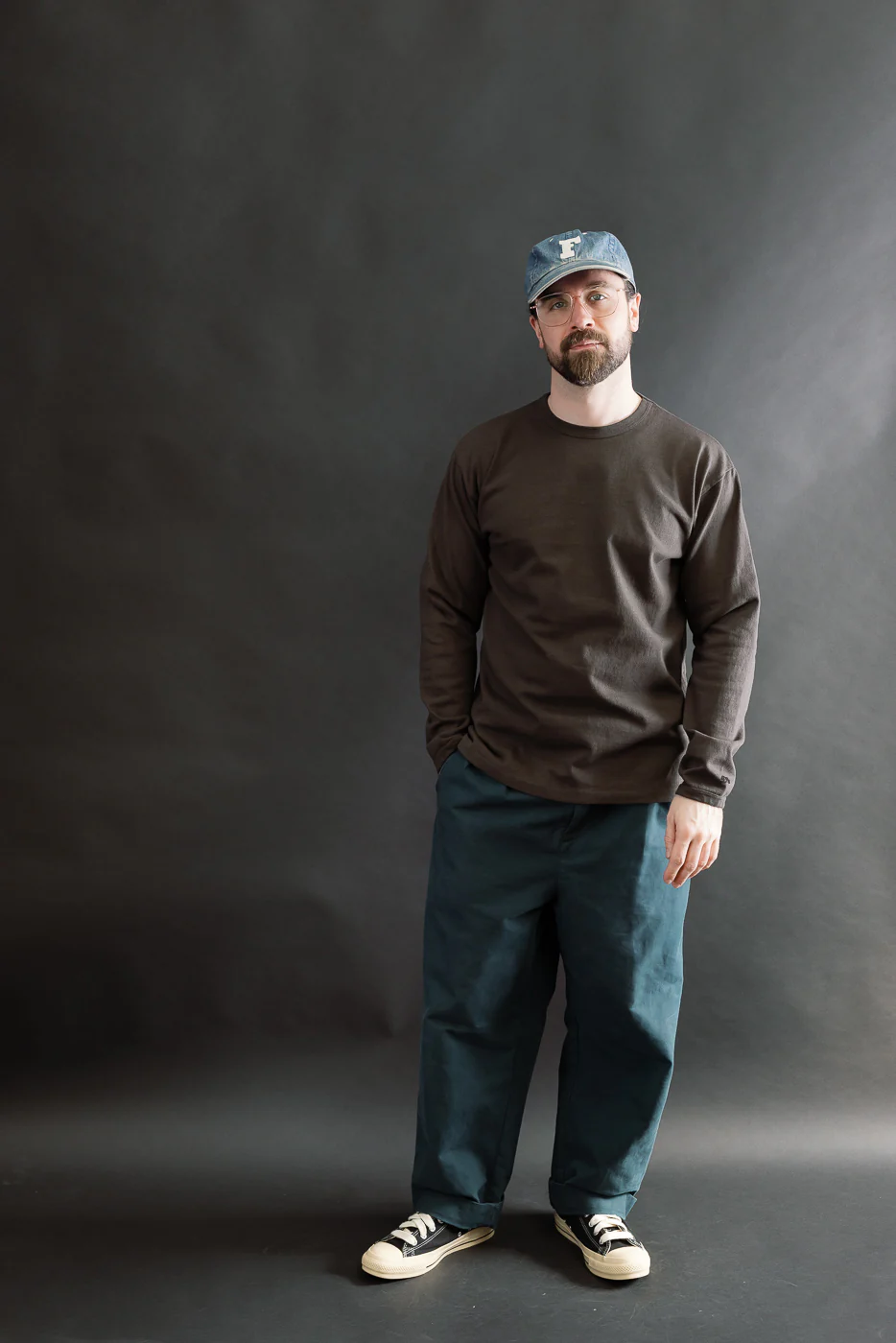 9.5oz "Stand Wheel" Heavyweight Tee Long Sleeve - Sumikuro - Image 5