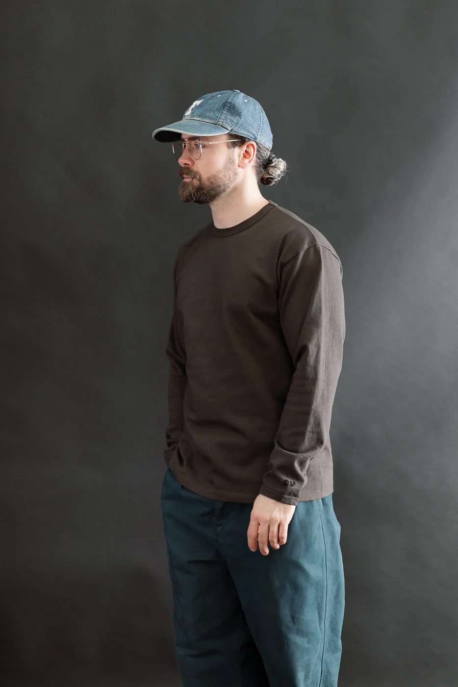 9.5oz "Stand Wheel" Heavyweight Tee Long Sleeve - Sumikuro - Image 9