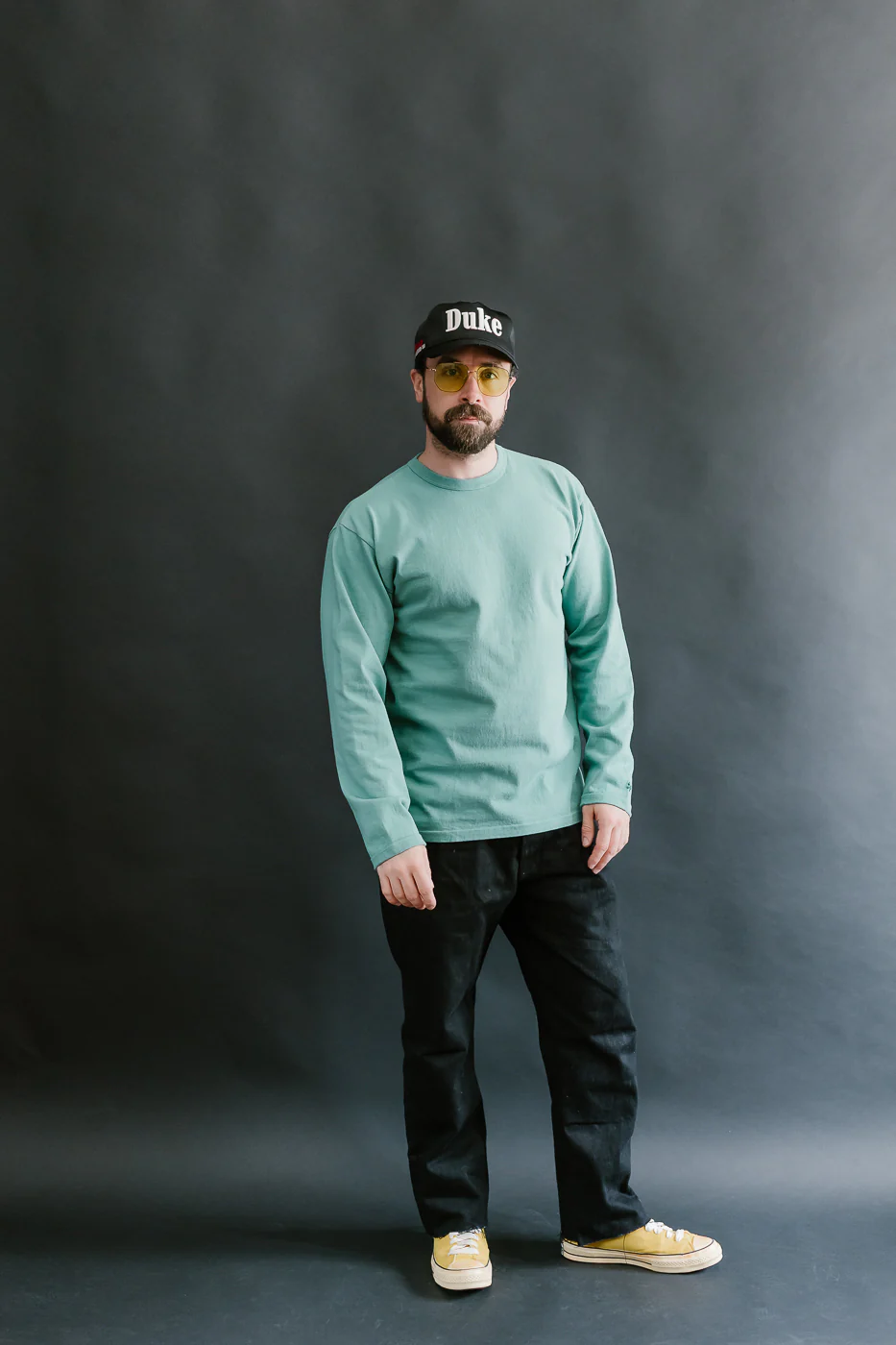 "Stand Wheel" Heavyweight Tee Long Sleeve - Emerald - Image 6