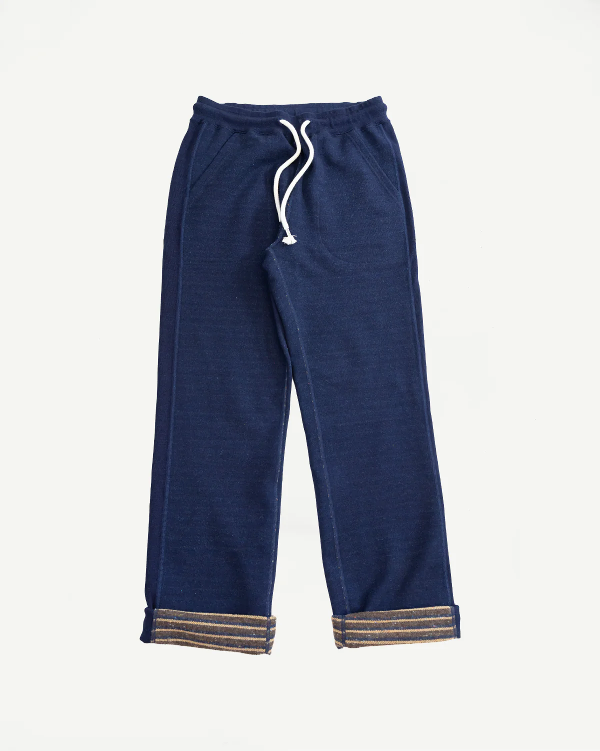 Sweat Pants - Real Indigo Blanket Striped French Terry