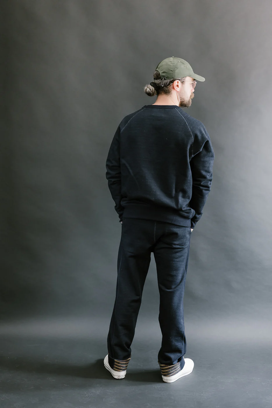 Sweat Pants - Real Indigo Blanket Striped French Terry - Image 9