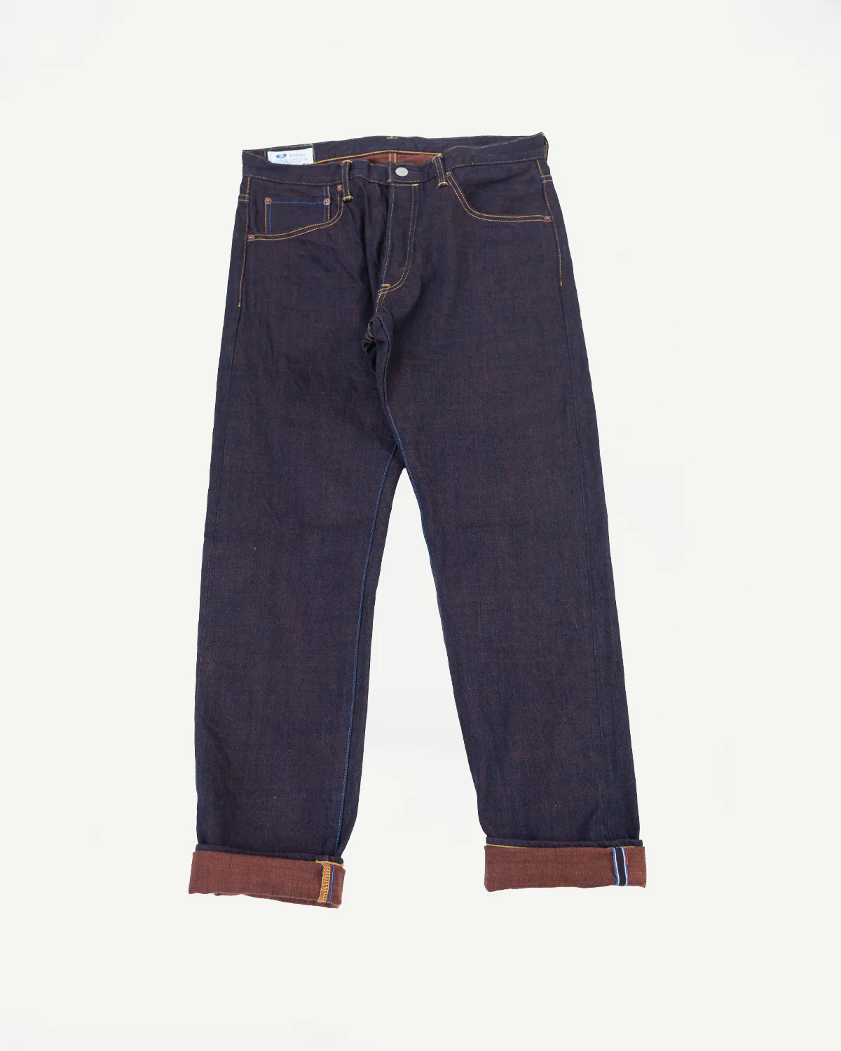 TNK202KH - 14.5oz "KAKISHIBU" Selvedge Indigo x Persimmon - High Tapered