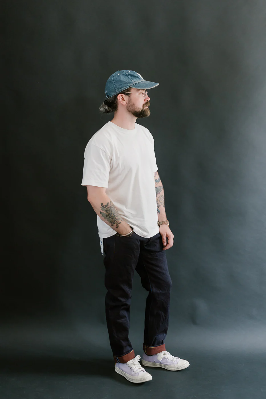 TNK202KH - 14.5oz "KAKISHIBU" Selvedge Indigo x Persimmon - High Tapered - Image 8