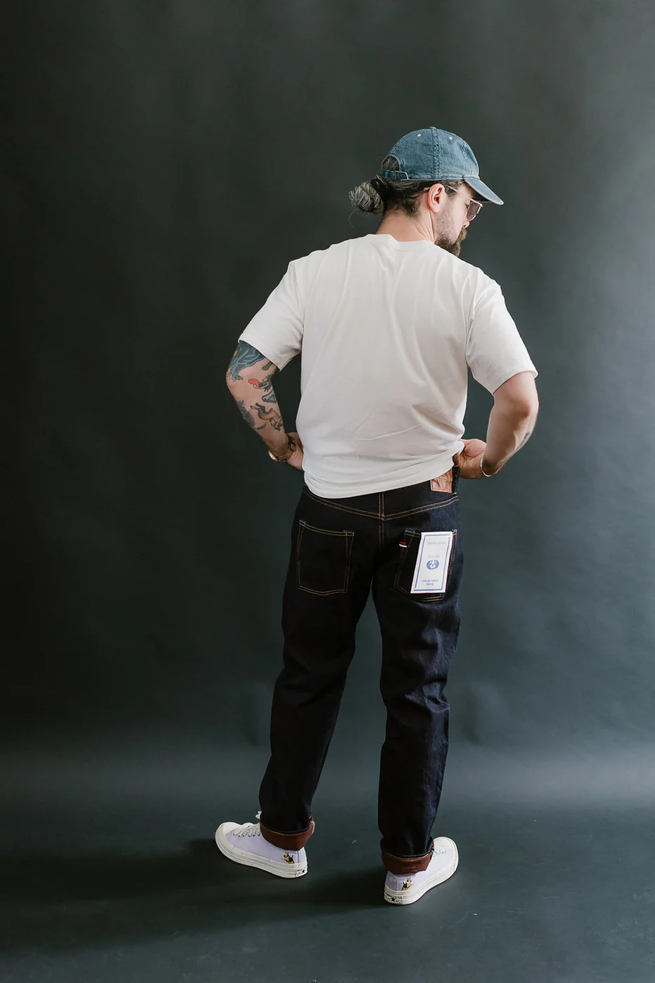 TNK202KH - 14.5oz "KAKISHIBU" Selvedge Indigo x Persimmon - High Tapered - Image 9