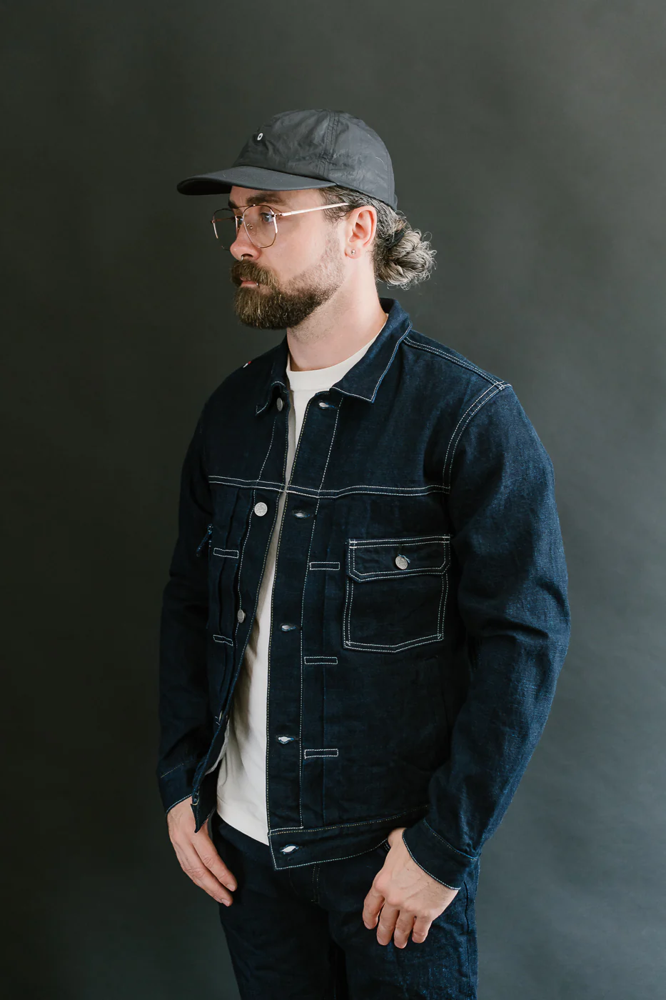 TNK402TB - 16.5oz "YURAI" Selvedge Natural Indigo x Cobalt - Type II Jacket - Image 11