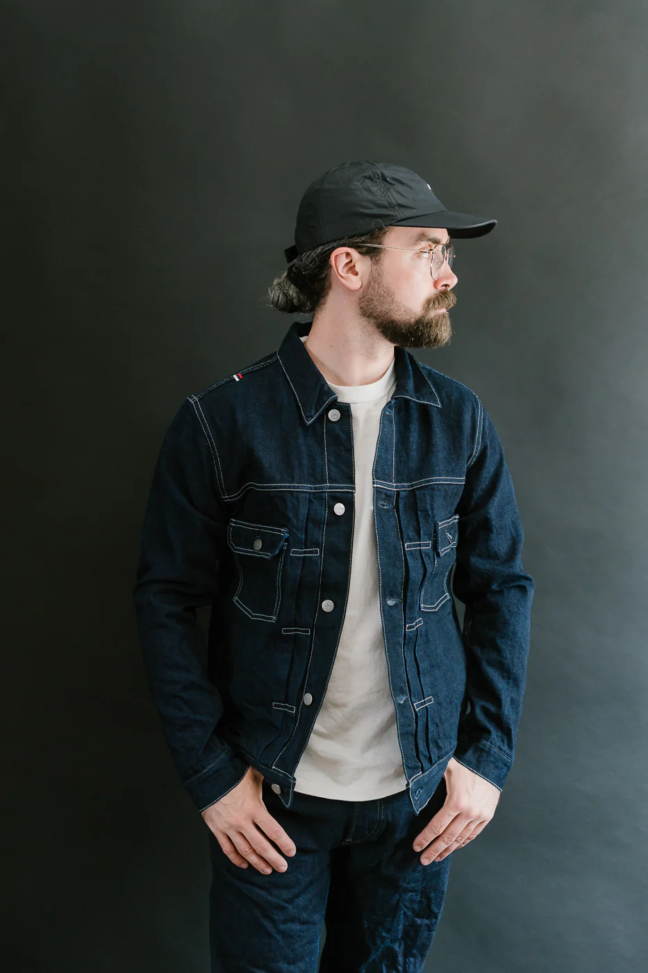 TNK402TB - 16.5oz "YURAI" Selvedge Natural Indigo x Cobalt - Type II Jacket - Image 16