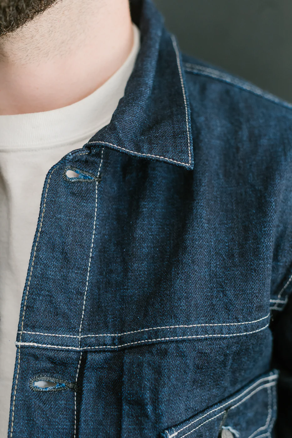 TNK402TB - 16.5oz "YURAI" Selvedge Natural Indigo x Cobalt - Type II Jacket - Image 17