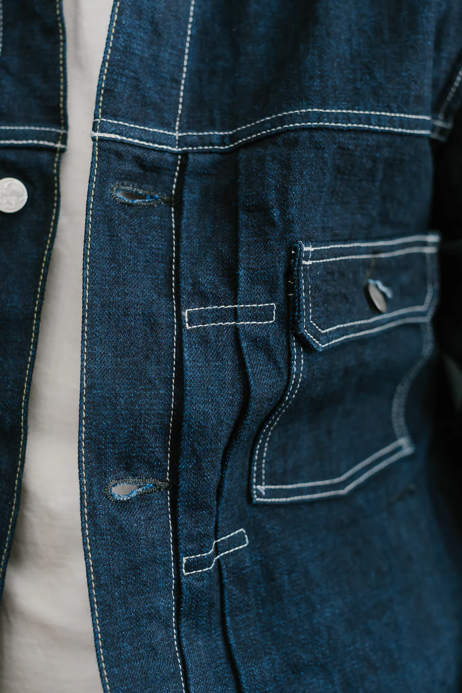 TNK402TB - 16.5oz "YURAI" Selvedge Natural Indigo x Cobalt - Type II Jacket - Image 18