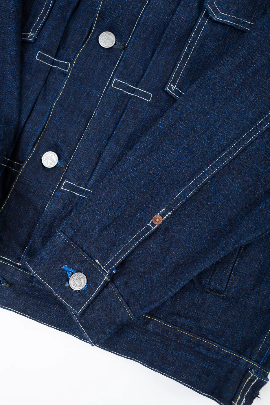 TNK402TB - 16.5oz "YURAI" Selvedge Natural Indigo x Cobalt - Type II Jacket - Image 5